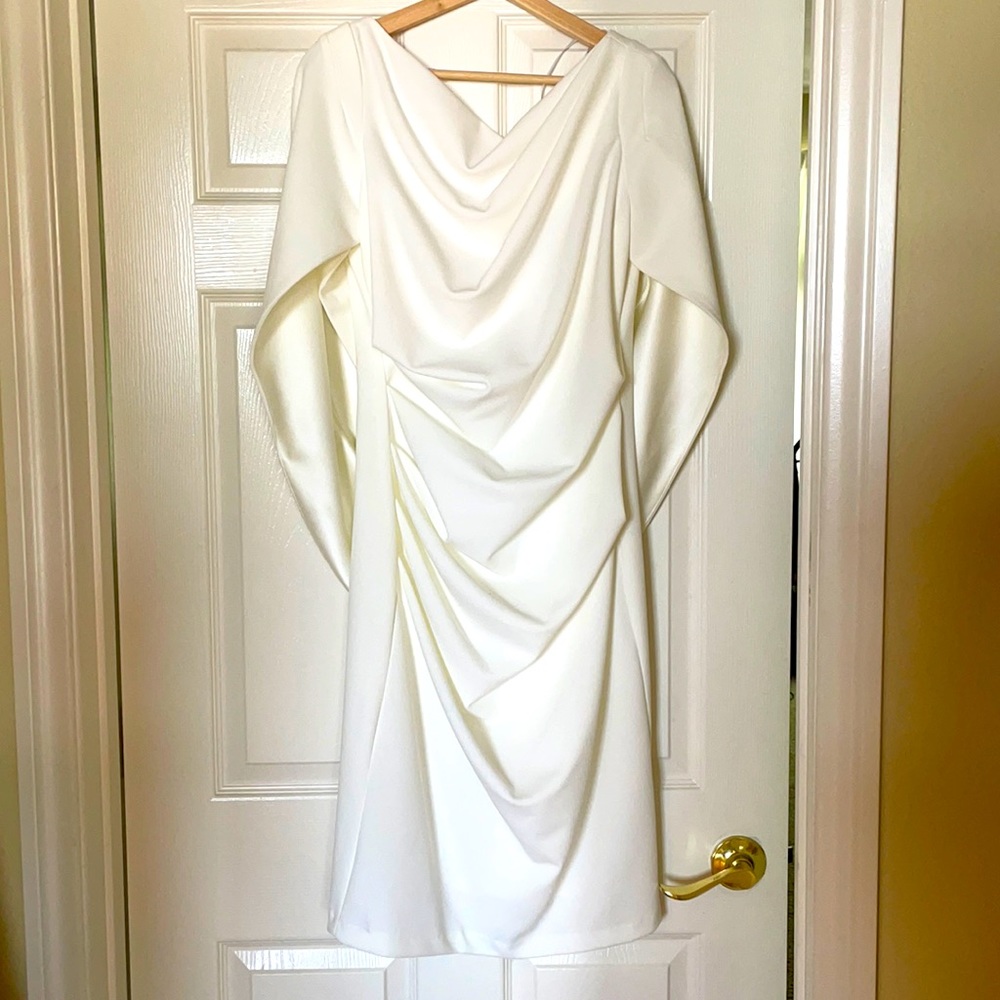 Betsy & Adam Caped Sheath Dress